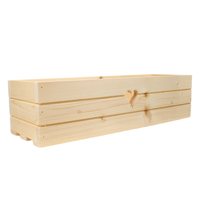 Dřevěný truhlík z masivu srdce - přírodní 60 cm