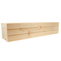 Dřevěný truhlík z masivu srdce - přírodní 70 cm