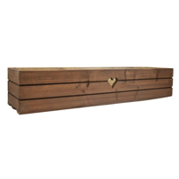 Dřevěný truhlík z masivu srdce - hnědý 80 cm