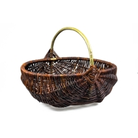 Proutěný koš na houby hnědý