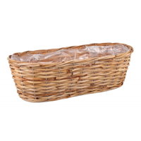 Ratanový truhlík 48 cm na balkonové květiny – přírodní dekorace