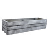 Dřevěný truhlík z masivu – šedý s bílou patinou, délka 60 cm